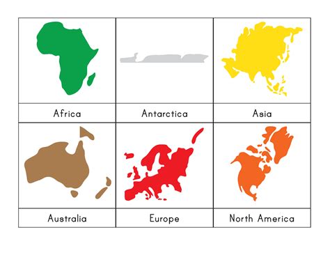 Cut Out 7 Continents Printable